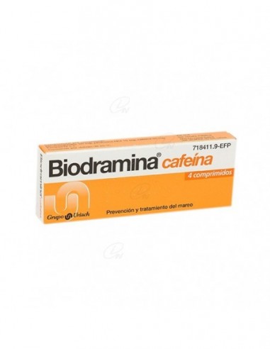BIODRAMINA CAFEINA COMPRIMIDOS RECUBIERTOS, 4...