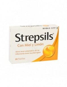 STREPSILS PASTILLAS PARA CHUPAR SABOR MIEL Y LIMON, 24...