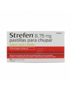STREFEN 8,75 mg PASTILLAS PARA CHUPAR SABOR MIEL Y LIMON,...