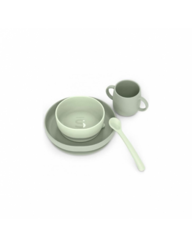 Suavinex Vajilla silicona 4 piezas Verde