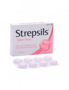 STREPSILS PASTILLAS PARA CHUPAR SABOR FRESA, 24 pastillas