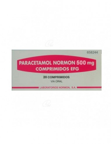 PARACETAMOL NORMON 500 mg COMPRIMIDOS EFG, 20 comprimidos