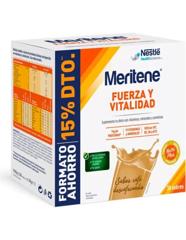 Meritene Fuerza Y Vitalidad Cafe Pack 30 Sobres