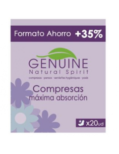 Pack Compresas Genuine Dia 20 Unidades Ahorro 35%