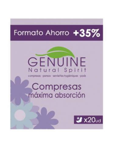 Pack Compresas Genuine Dia 20 Unidades Ahorro 35%