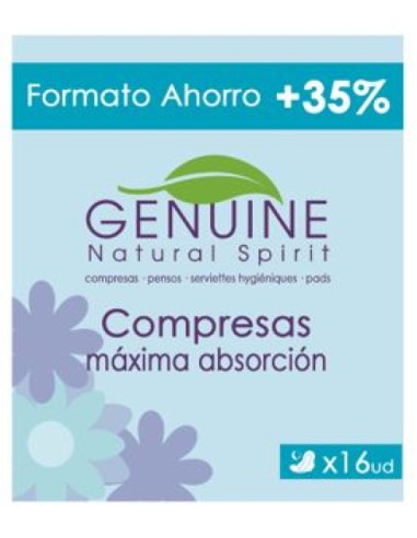 Pack Compresas Genuine Noche 16 U Ahorro 35%