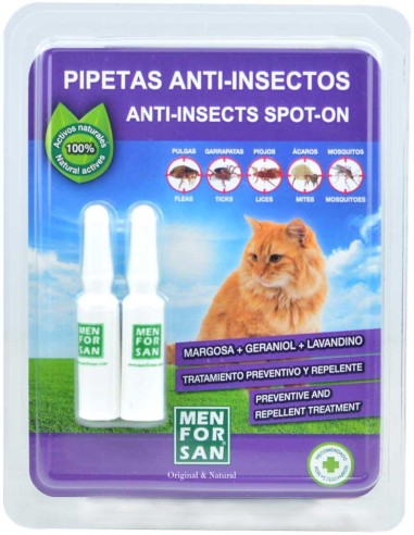Pipetas Anti-Insectos Menforsan Gatos