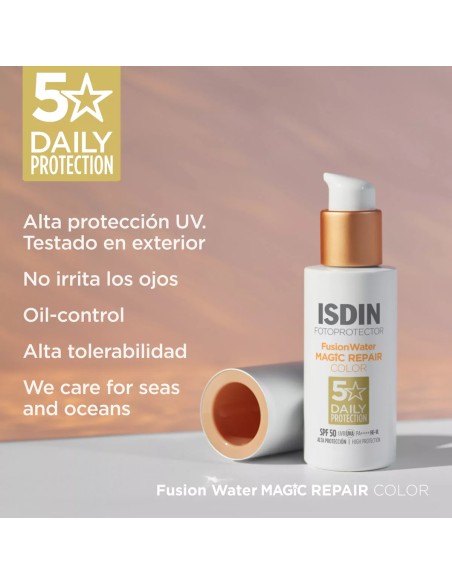 Fotoprotector Isdin Fusion water MAGIC REPAIR  COLOR   SPF50+ 50ML