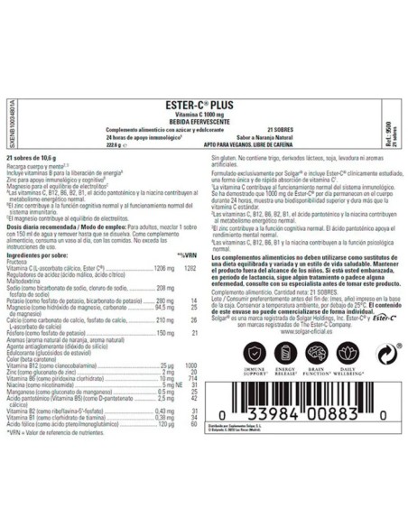 Solgar Ester-C Plus Vitamina C 1000 mg 21 sobres