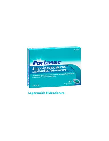 FORTASEC 2 mg capsulas duras, 20 cápsulas