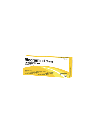 BIODRAMINA 50 mg COMPRIMIDOS, 4 comprimidos