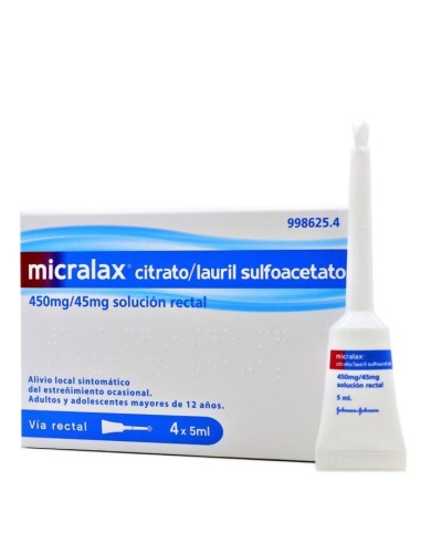 MICRALAX CITRATO/LAURIL SULFOACETATO 450 mg/45...