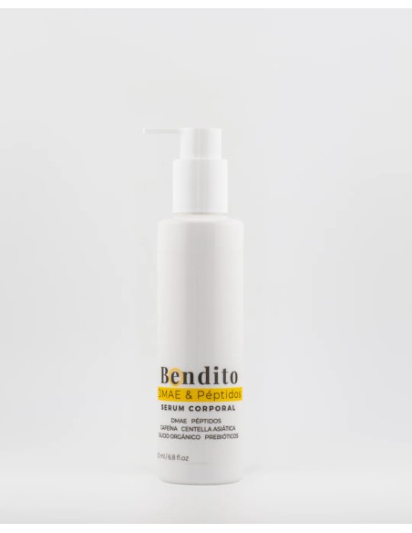 Bendito DMAE & Péptidos 200ML. Serum Corporal Reafirmante y Anticelulítico con DMAE, Péptidos y Cafeína