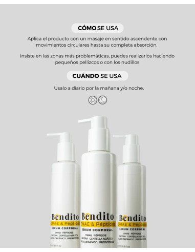 Bendito DMAE & Péptidos 200ML. Serum Corporal...