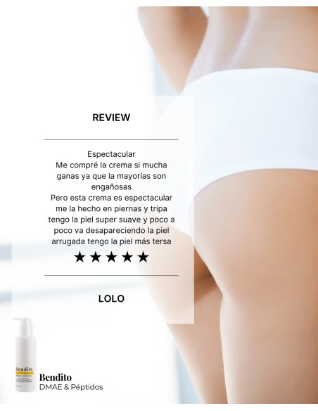 Bendito DMAE & Péptidos 200ML. Serum Corporal Reafirmante y Anticelulítico con DMAE, Péptidos y Cafeína